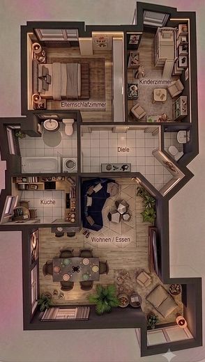 Lichtdurchflutete 3-Zimmer-Wohnung mit Süd-Wintergarten und Waldblick am Ebersberger Forst. – Mögl. Einrichtung - Kinderzim.