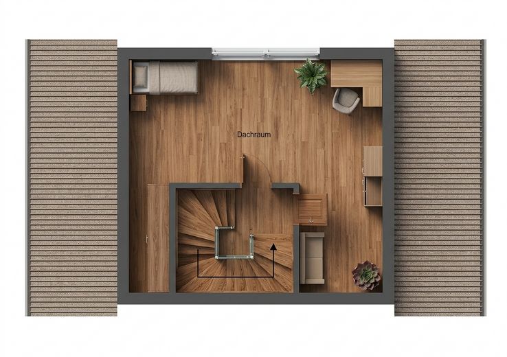 Sofort Bezugsfertig! Modernes Reihenendhaus mit Top-Ausstattung in Gallen – Grundriss Dachgeschoss