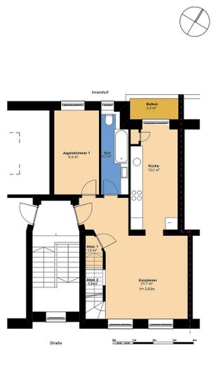 DG Maisonette-Townhouse mit Atelier – Wohnen und Arbeiten unter einem Dach – Grundriss 4.OG