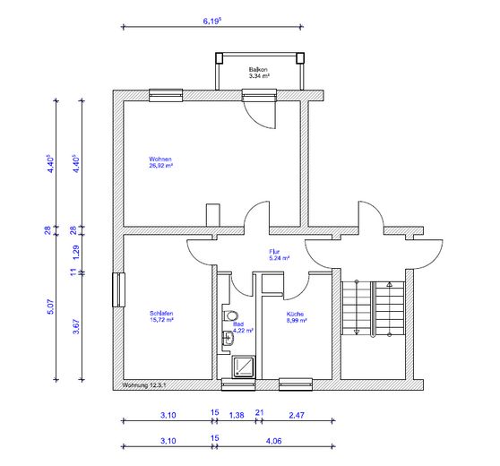 2-Raum Wohnung / Stadtfeld West / 64m² – Zdjęcie 11