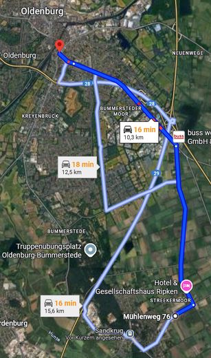 Lage - nach  Oldenburg 10,2 km