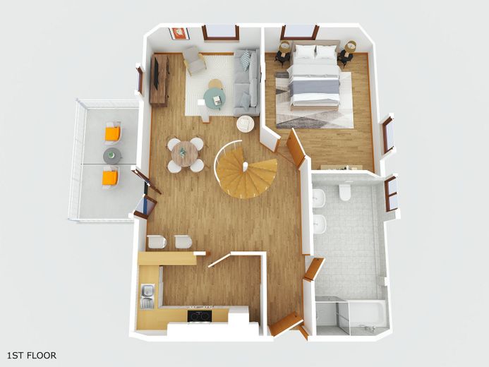 PROVISIONSFREI: Solides 6-Familienhaus (461 m²) mit Potenzial – Schönebürg / Raum Biberach – Grundriss Wohnung 6 - Muster