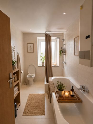 5 Zimmer Endetagenwohnung 105m² München-Laim, 32m² Nfl mit Tageslicht, Provisionsfrei Direktverkauf – 1. Badezimmer