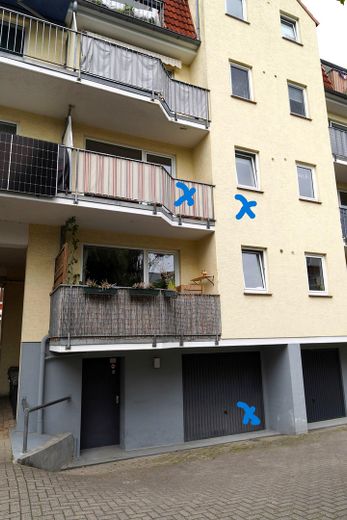 Außenansicht hinten markiert