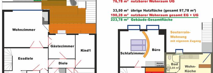 Grundriss mit Kalkulation