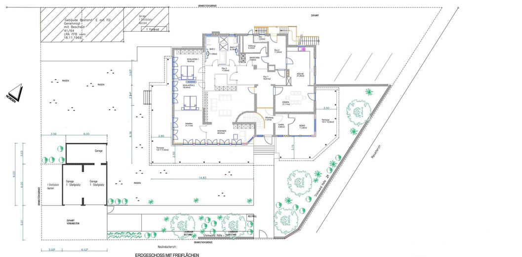Aile/kuşaklar/work-life konutu, 4-6 birim, yaklaşık 600 m² kullanım alanı, 2017'de komple yenilenmiş – Das Gesamtareal