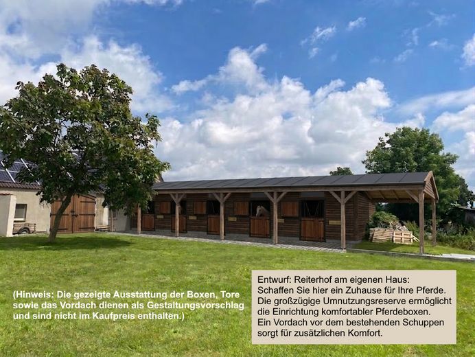 4‑Seiten‑Hof 8200 m², Teilfinanzierung mögl. Berlin-nah, für Pferde, Mehrgeneration, Gewerbe; Café – Umbaumöglichkeit vom Käufer