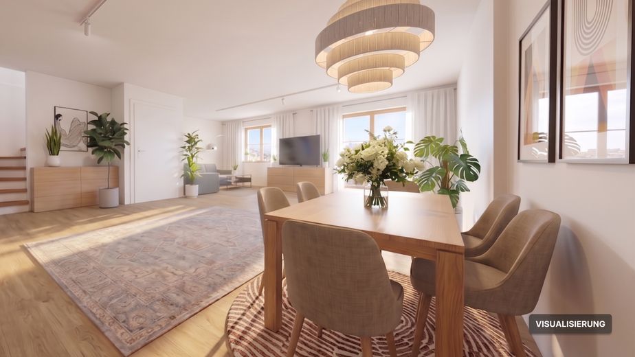 Eenheid 7 – Rijwoning in landelijke stijl met tuin & dubbele garage | KfW-40-QNG, bouw gestart – Visualisierung – Innen