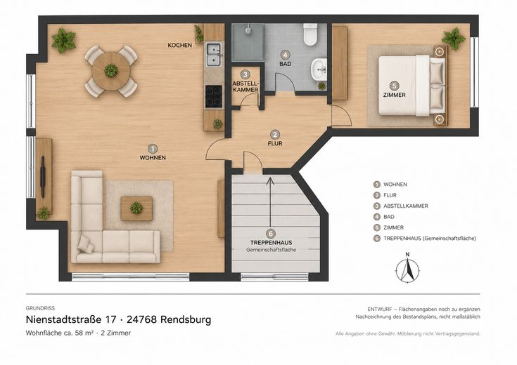 Leerstehende 2-Zimmer Wohnung mitten in der Rendsburger Innenstadt – Foto 13