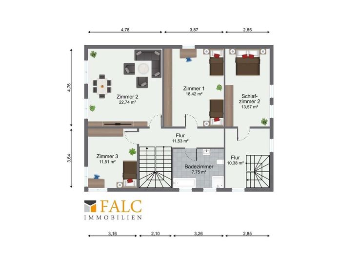 SCHNÄPPCHEN! Vollunterkellertes Zweifamilienhaus in Cursdorf - FALC Immobilien – Grundriss Dachgeschoss