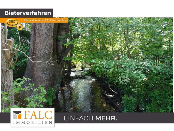 Komplette saniert 300 m² Fachwerkhaus und ca. 2.800 m² Grundstück – Bachlauf durch das Grundstück