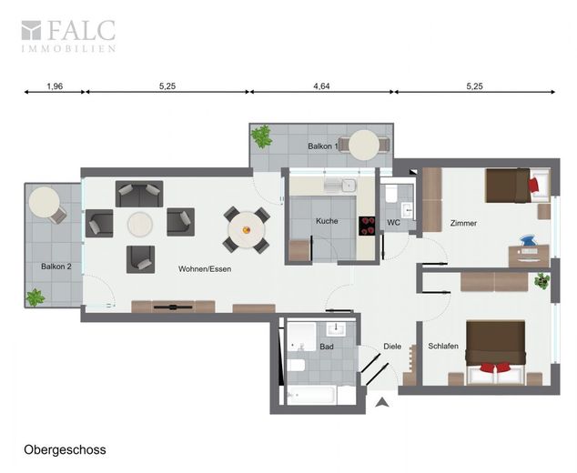 Grundriss Wohnung 1.OG
