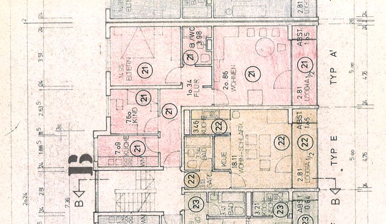 Luminoso appartamento di 3 locali con cucina e bagno a Oberhaunstadt – Grundriss Wohnung 21