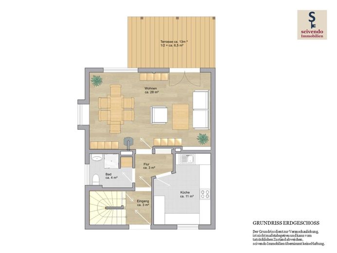 Familienhaus mit Garten in ruhiger Lage – Grundriss EG