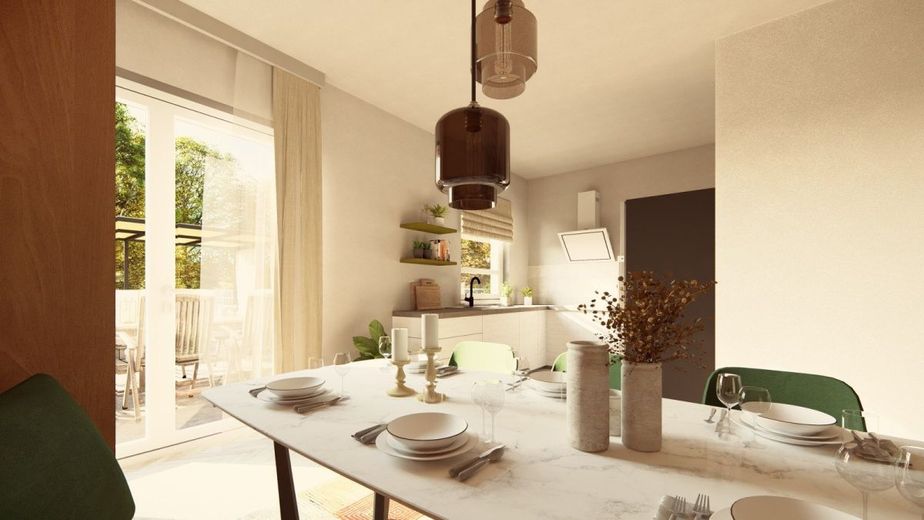 DAS KLASSISCHE EINFAMILIENHAUS MIT OFFENER BAUWEISE – Ansicht Esszimmer/Küche