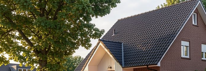 Freistehendes Einfamilienhaus mit Südgarten, großzügiger Garage & ausgebautem Dachgeschoss – Haus von aussen (KI Bild)