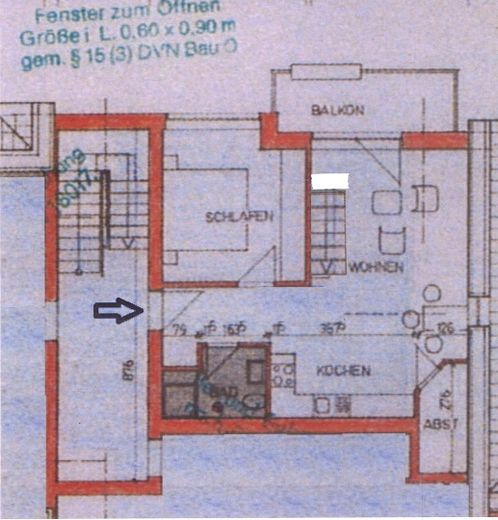 Maisonette-Wohnung mit offener Galerie – Grundriss Ebene 1