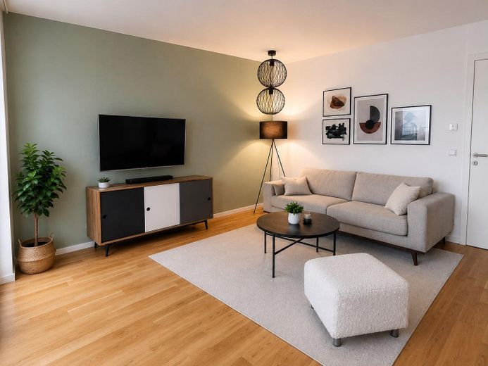 3-Zimmer-Neubauwohnung in Friedrichshain Bezugsfrei ab November 2026 – Wohnzimmer