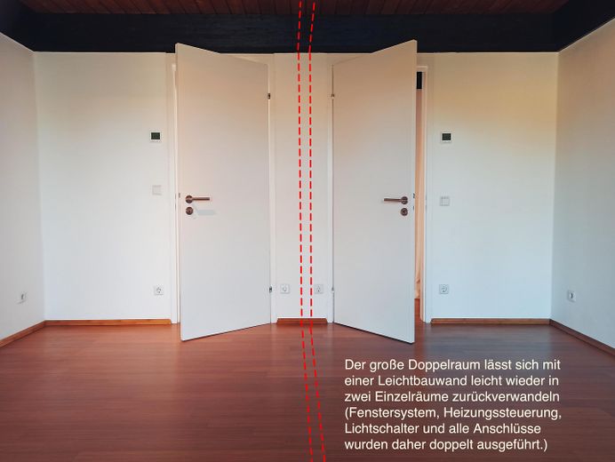 Doppelraum ist mittig teilbar
