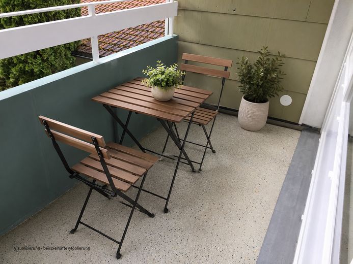 Appartamento con 1 camera, loggia e garage – senza provvigione – Balkon_Möbliervorschlag