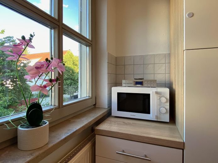 Kitchen with Microwave