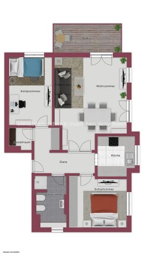 München-Daglfing, sofort beziehbar – Grundriss 1.OG