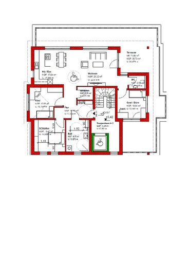 Exclusives 4,5 Zimmer Penthouse in ruhiger Lage in Schwanau - Ottenheim zu vermieten! – Grundriss