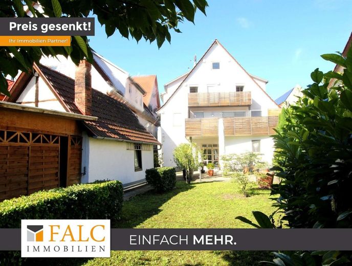 Mehrfamilienhaus plus Gewerbeeinheit – Gartenseite