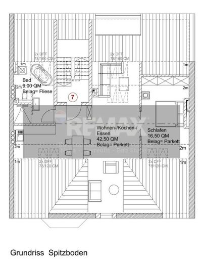 Dachgeschoß-Appartement kernsaniert! – Grundriss Spitzboden