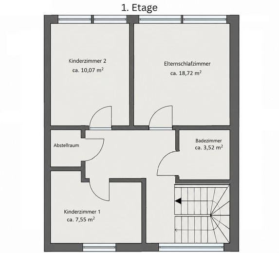 Modernisiertes Reihenhaus in Hiesfeld – nahe Rotbachsee, Garten, Garage & neues Dach aus 2023 – 1. Etage