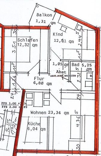Großzügige 3-Zimmerwohnung in Aßlar – Grundriss
