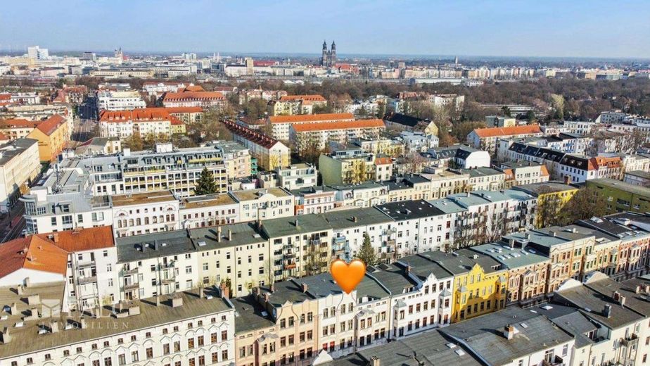 Charmante Altbauwohnung mit Erker &amp; Balkon in begehrter Lage von Magdeburg-Stadtfeld Ost – Luftbild