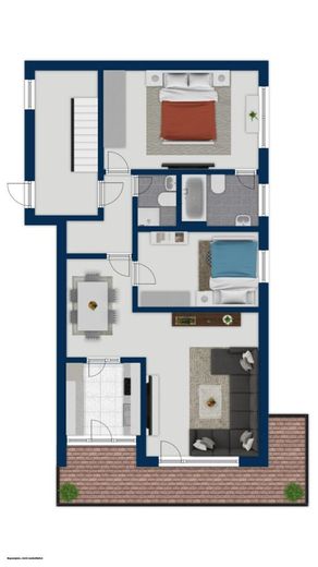 Wohnen am Stadtpark Langenhagen: Gut geschnittene Wohnung mit großem Balkon und Garage – Grundriss 1. OG