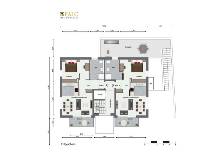 *GENEHMIGT* Neubauvorhaben: 6-Familienhaus in der Nähe des KI-Zentrums! - FALC Immobilien Heilbronn – genehmigtes Erdgeschoss