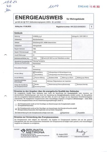 *Senza commissione* appartamento di 4 locali a Gelsenkirchen-Scholven – Energieausweis