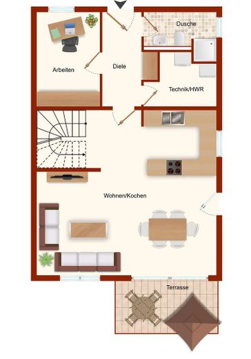*** Ihr neues Zuhause in einer Doppelhaushälfte in Feucht, inklusive 2 Stellplätze*** – Grundriss EG