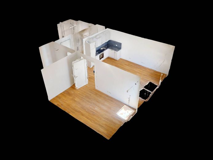 Helle 2-Zi.-Neubauwohnung mit EBK, BALKON, Fußbodenheizung uvm. – 3D-Ansicht Grundriss