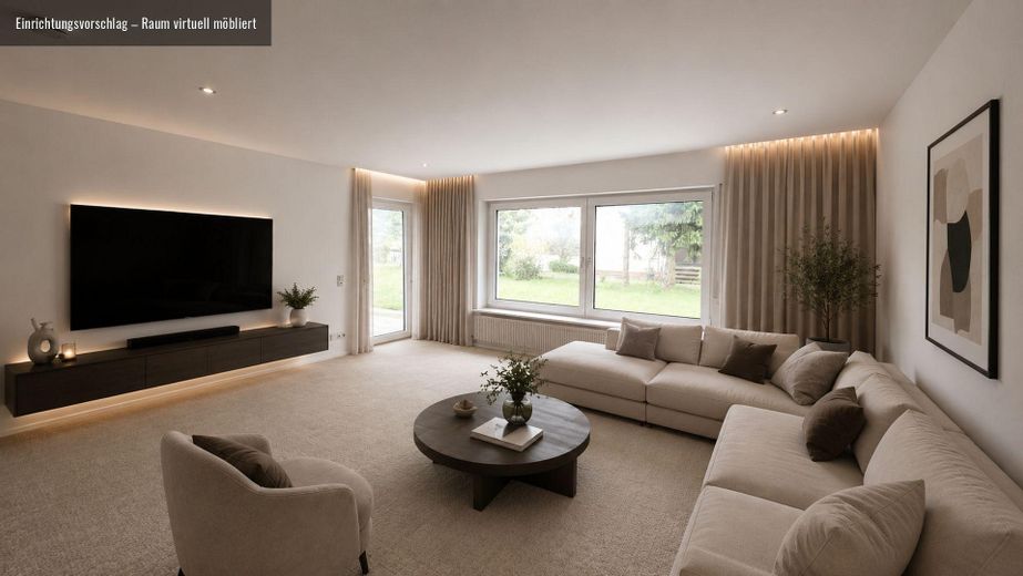 Bezugsfrei & provisionsfrei: Flexibles Dreifamilienhaus in Weilburg – Wohnzimmer Souterrain 3