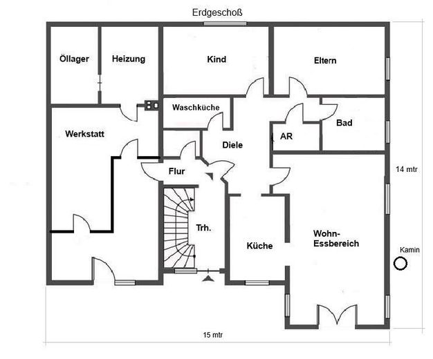 Zweifamilienhaus mit Ferienhaus und zus. Grundstück, neue Wärmepumpe und PV-Anlage - Provisionsfrei – Grundriss EG