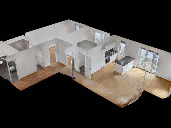 Confort residencial de categoría en una ubicación tranquila: Amplio piso nuevo de 3 habitaciones con terraza soleada y cocina equipada – 3D-Ansicht Grundriss