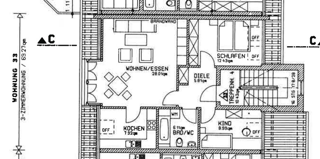 3-Zimmer Dachgeschoss Whg 28 mit Ausblick in Nittenau – Grundriss
