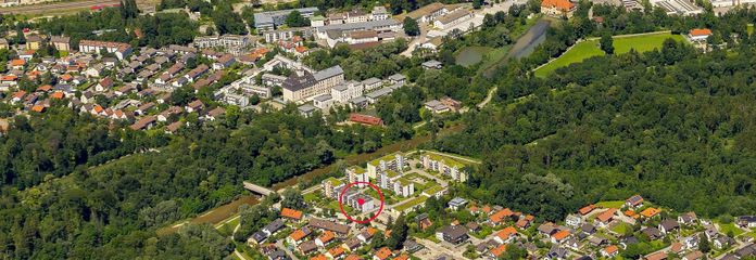 Großzügige 4-Zimmer-Wohnung in Rosenheim mit 2 Bädern & 2 Balkonen – Luftbild Standort