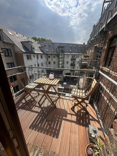 Esclusivo appartamento di 2 locali con carattere loft, arredato con materiali di alta qualità – posizione top nel centro storico di Colonia – Sonnenbalkon am Schlafzimmer