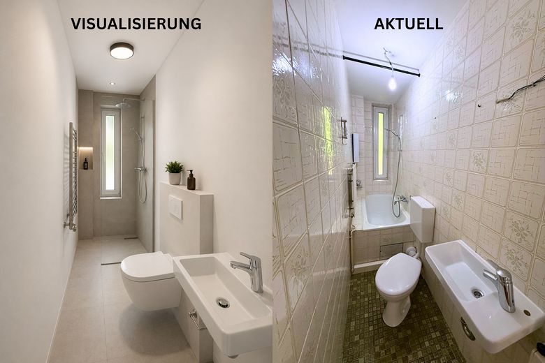 Immediate occupancy available: beautiful, renovated 3-room apartment in a great location! – Badezimmer