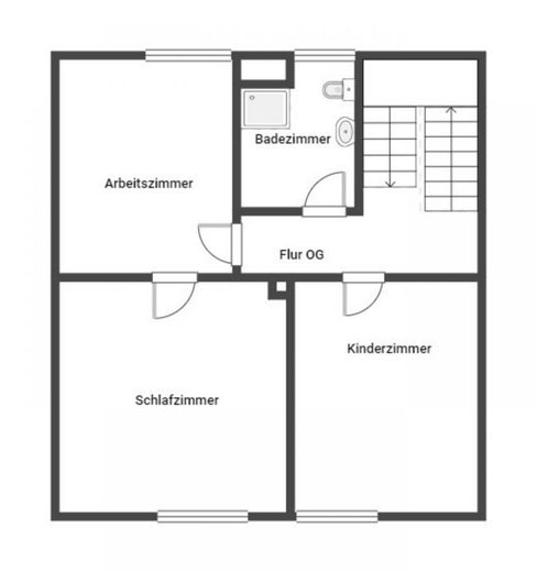 Freistehendes Einfamilienhaus mit großem Garten! – Obergeschoss