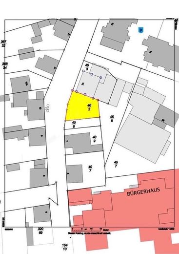⭐️VON PRIVAT⭐️ BESTE INNENSTADTLAGE - BAUPLATZ ERWEITERBAR auf 300 m² - Nahe Hanau/Frankfurt am Main – BAUGRUNDSTÜCK gelb markiert