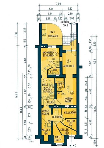 Schöne 1-Zimmer Studentenwohnung in Bonner Bestlage – Grundriss