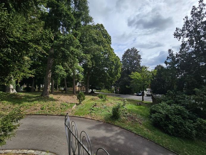 Schöne Grundstücke sind selten geworden: Bauplatz, 900 m² im Park mit altem Baumbestand - zugreifen! – 5264 - Ansicht von Westen - Zufahrt