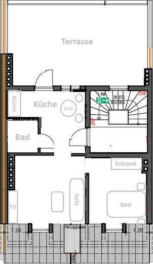 Möbelierte 2 Zimmer Wohnung mit großer Süd-Terrasse – Erstbezug – Foto 14