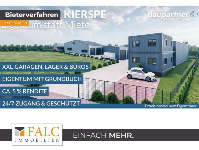 Werkpark Kierspe, XXL-Garagen, Lager &amp; Büros – Außenansicht